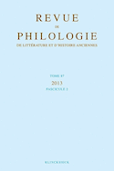 Revue de philologie, de littérature et d'histoire anciennes, v. 87-2